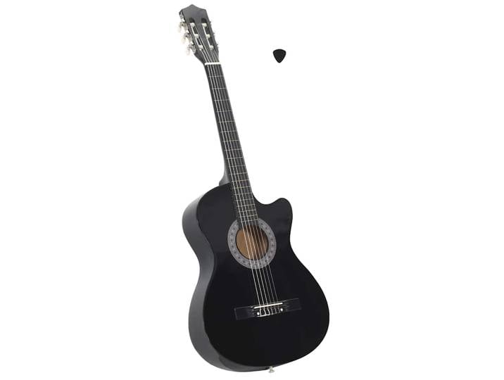vidaXL Westerngitarre Cutaway mit 6 Saiten Schwarz 38