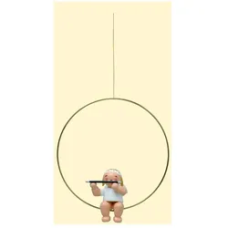 Wendt und Kühn Christbaumengel im Ring mit Querflöte Höhe Ring 6,5 cm