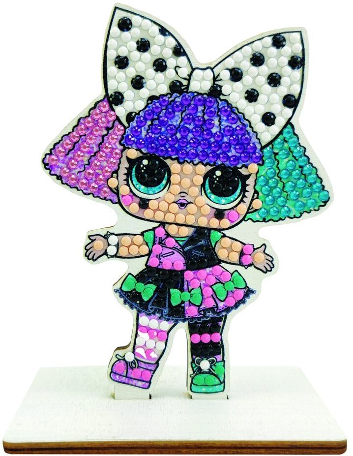 L.O.L. Surprise Pranksta Crystal Art Buddy Craft Kit for Kids - Ages 6 and Over with Adult Supervision - Includes Wooden Display Stand and Crystals