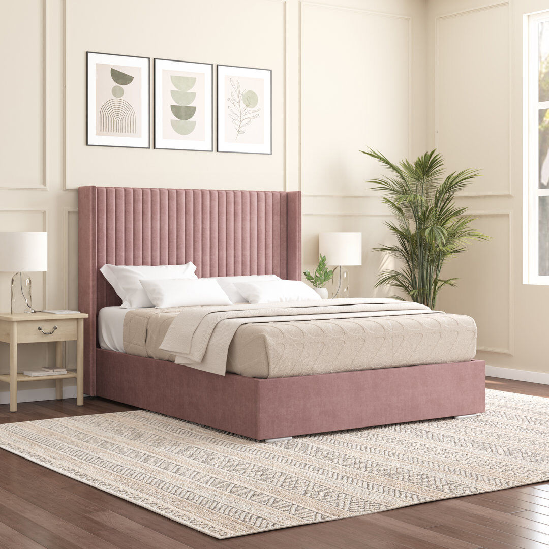 Mercury Shelton Upholstered Bed Frame Lilac Double (4'6)
