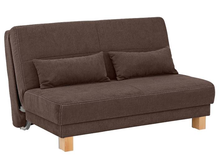 Schlafsofa, Braun, 140x95 cm, Chenille, Sofas, Klassisch, Home-affaire