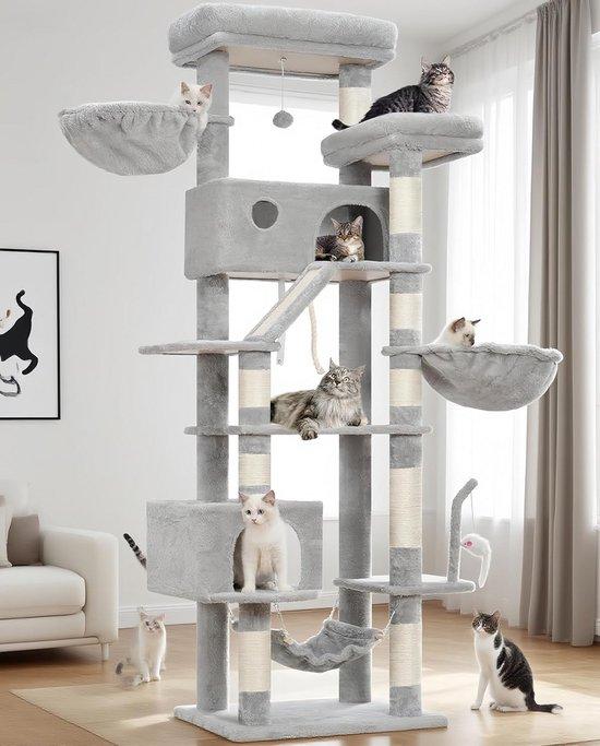 Kratzbaum extra hoch 200 cm für große Katzen - Stabilität und Spielspaß