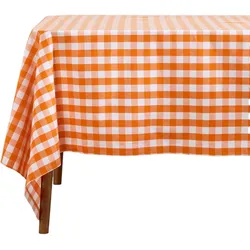 TISCHDECKE Vichy-Karo orange kariert, 137/137 cm