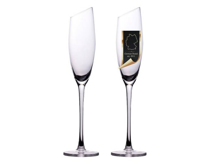CHAMPAGNER/SEKT Glas mit moderner Kante 150 ml (2er-Set)