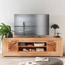 TV Lowboard Kernbuche geölt mit Metallgriffen 200 cm breit