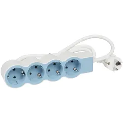 Legrand 694554 Flache Steckdosenleiste 4x Steckdose, 1,5 Meter Kabel Farbe: Soft Blue
