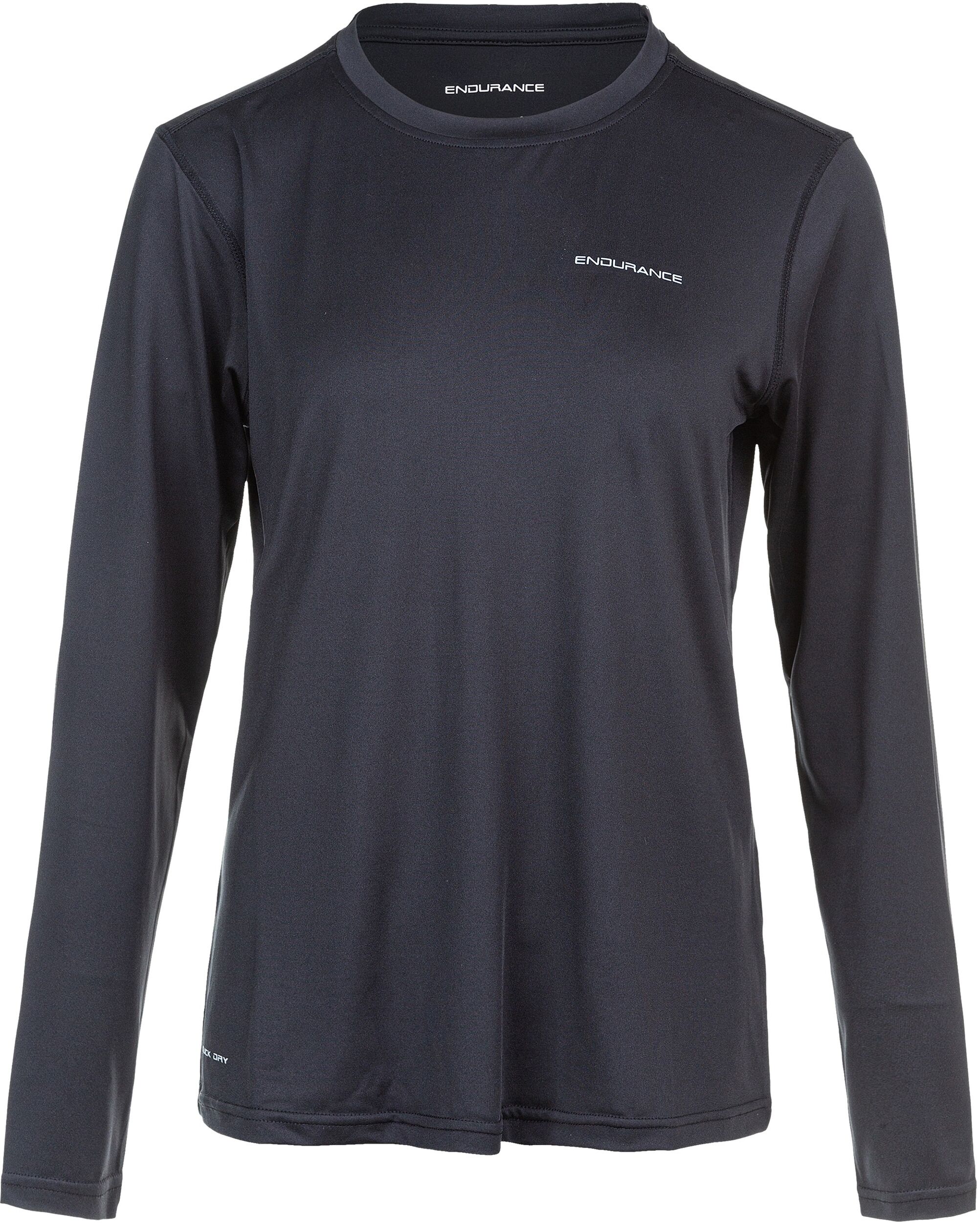 Outdoorbluse ENDURANCE "Yonan 2", Damen, Gr. 38, schwarz, 92% Polyester, 8% Elasthan, unifarben, Rundhals, Blusen, mit Quick-Dry-Technologie