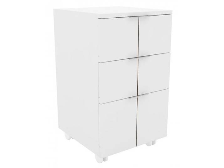 Caisson Roulant - CUBIC - Blanc Mat - 3 Tiroirs - Roulettes