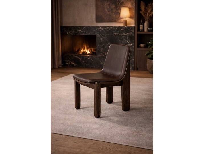 JVmoebel Esszimmerstuhl Brauner Lederstuhl Exklusive Sitzmöbel Designer Wohnzimmer Stühle (1 St), Made in Europa