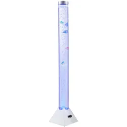 Wassersäule Stehleuchte Sprudelsäule Farbwechsel Dekolampe LED Stehlampe, mit 5 Deko-Fischen, Sprudelstärke einstellbar, LxBxH 21,5x21,5x120 cm