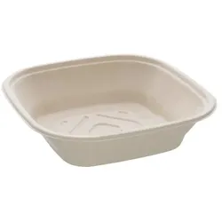 MONOUSO - Schüssel Zuckerrohr Quadratisch Natürlich 2250ml 27cm (25 Stück)