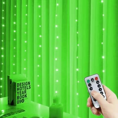 Inspire Curations 6x3M Wide Waterfall Fairy Lights green 6x3m 600leds
