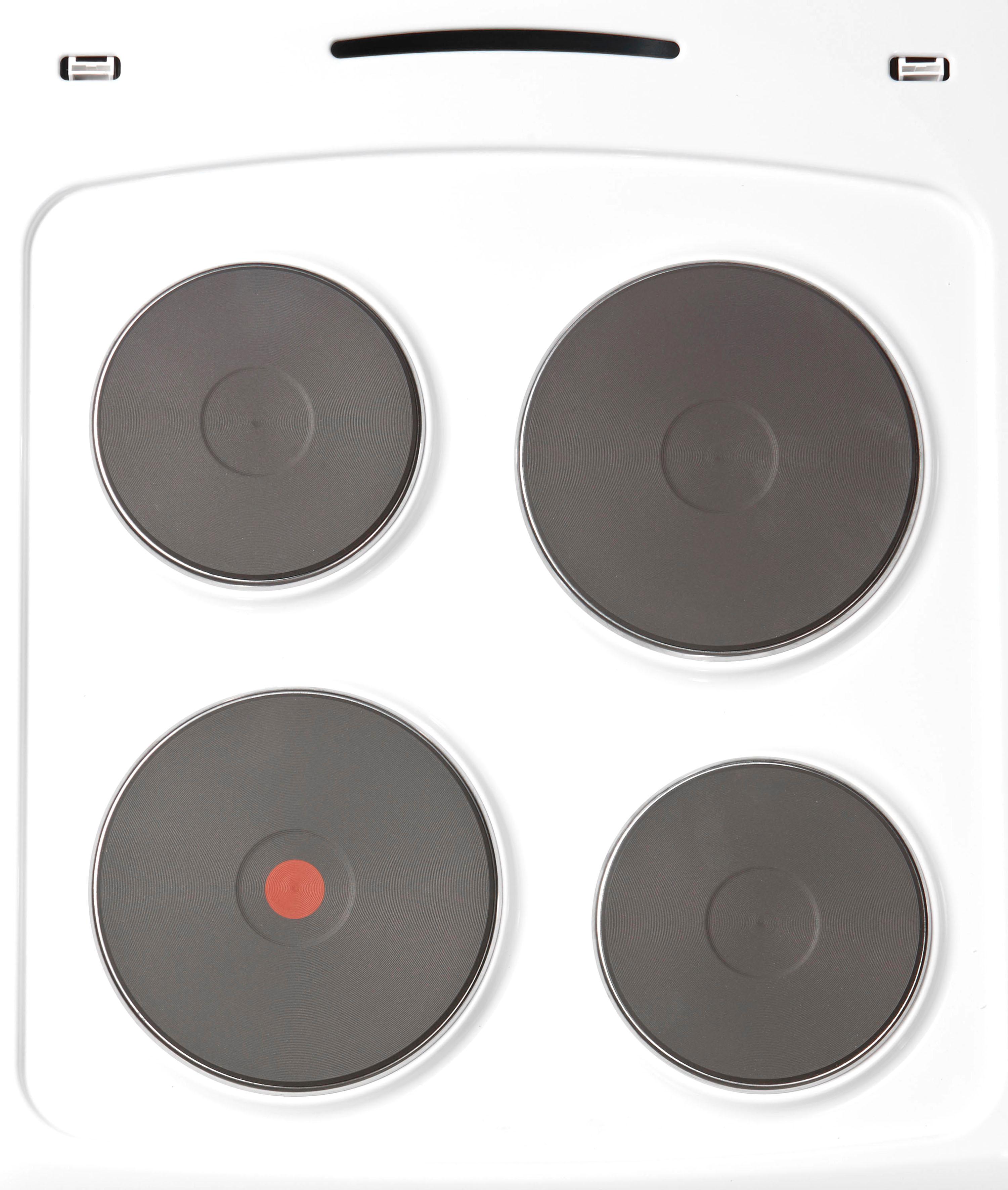 AMICA Platten-Standherd "SHE 11555 W", Energieeffizienz: A, weiß, Herdsets, Bewährter Kochkomfort für den zuverlässigen Küchenalltag, Platten-Standherd