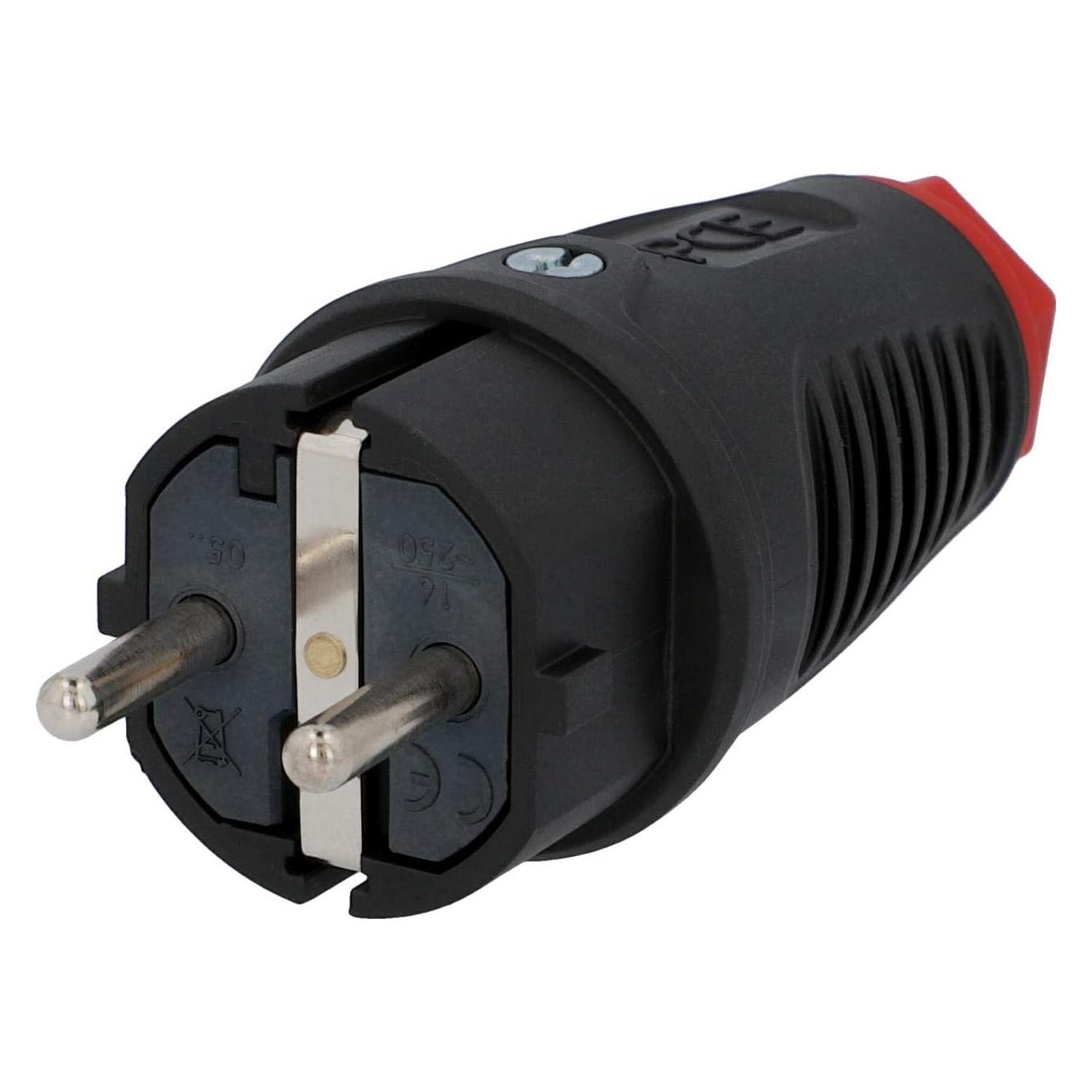 PCE Schuko-Stecker Vollgummi IP54 sw (4008153305498)
