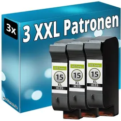 Druckfuxx, Druckerpatrone, SET 3x TINTE PATRONEN für HP 15 DeskJet 840c 825c 845c 916c 920c