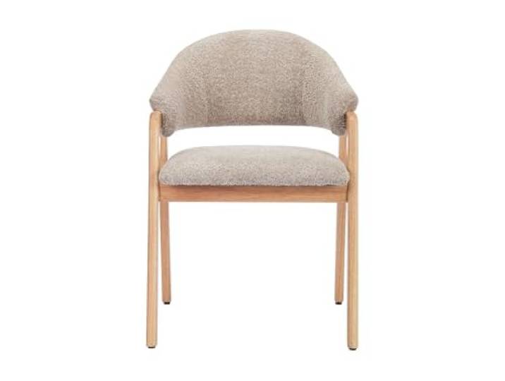 Vente-unique - Stuhl 2er-Set Soluna - Holz Taupe Trendiger Bouclé-Stoff