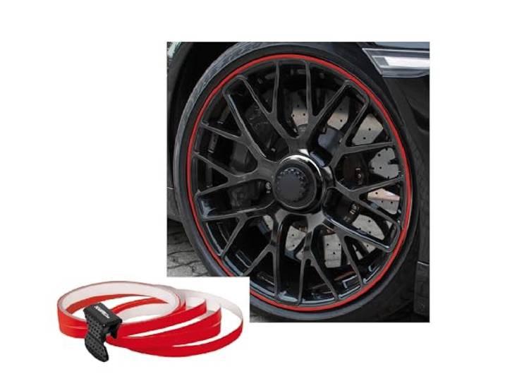 Foliatec PIN-Striping voor velgen rood - Breedte = 6mm: 4x2,15 meter