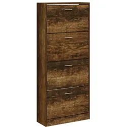 Helloshop26 - Modernes Schuhregal mit 4 Schubladen 63 x 24 x 147 cm Holzwerkstoff Raucheiche