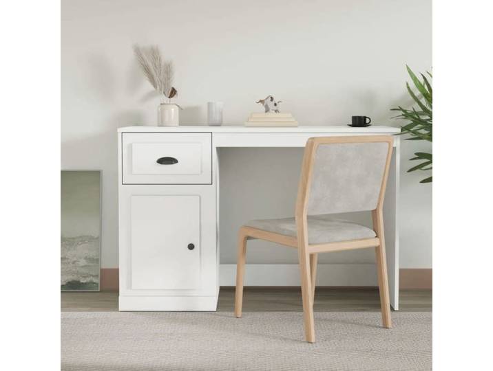 Automne/hiver  Blanc Bureau avec tiroir blanc 115x50x75cm - bois d'ingénierie - Hauteur:75cm DEC9344738