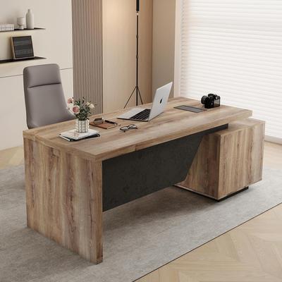 WESOME 62.99/70.87inch Modern Width Adjustable Executive Desk with Storage Cabinet for Home Office