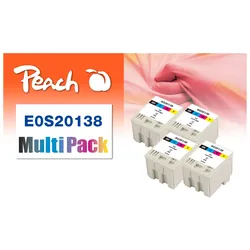 Peach 4-Pack Tintenpatrone schwarz, color kompatibel zu Epson S020138