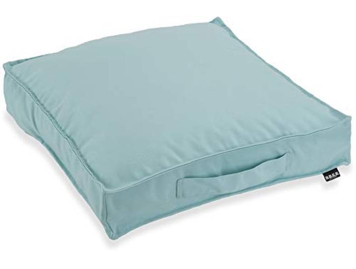 H.O.C.K. Outdoor Classic Uni Matratzenkissen – Wasserabweisendes Bodenkissen mit Tragegriff – Sitzkissen mit Fleckschutz & Lichtechtheit – Made in Germany (50x50x10cm, Manzana - Aqua)