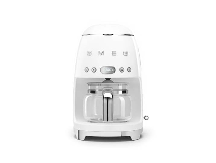 Smeg, DCF02WHEU, Filter-Kaffeemaschine, Aroma und Autostart-Funktion, Glaskaraffe bis 12 Tassen, 2 Intensitätsniveaus, Warmhaltefunktion, 1050W, Weiß