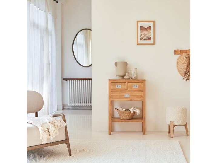 Konsole aus massivem Teakholz Coffee tek - Natur - Teak