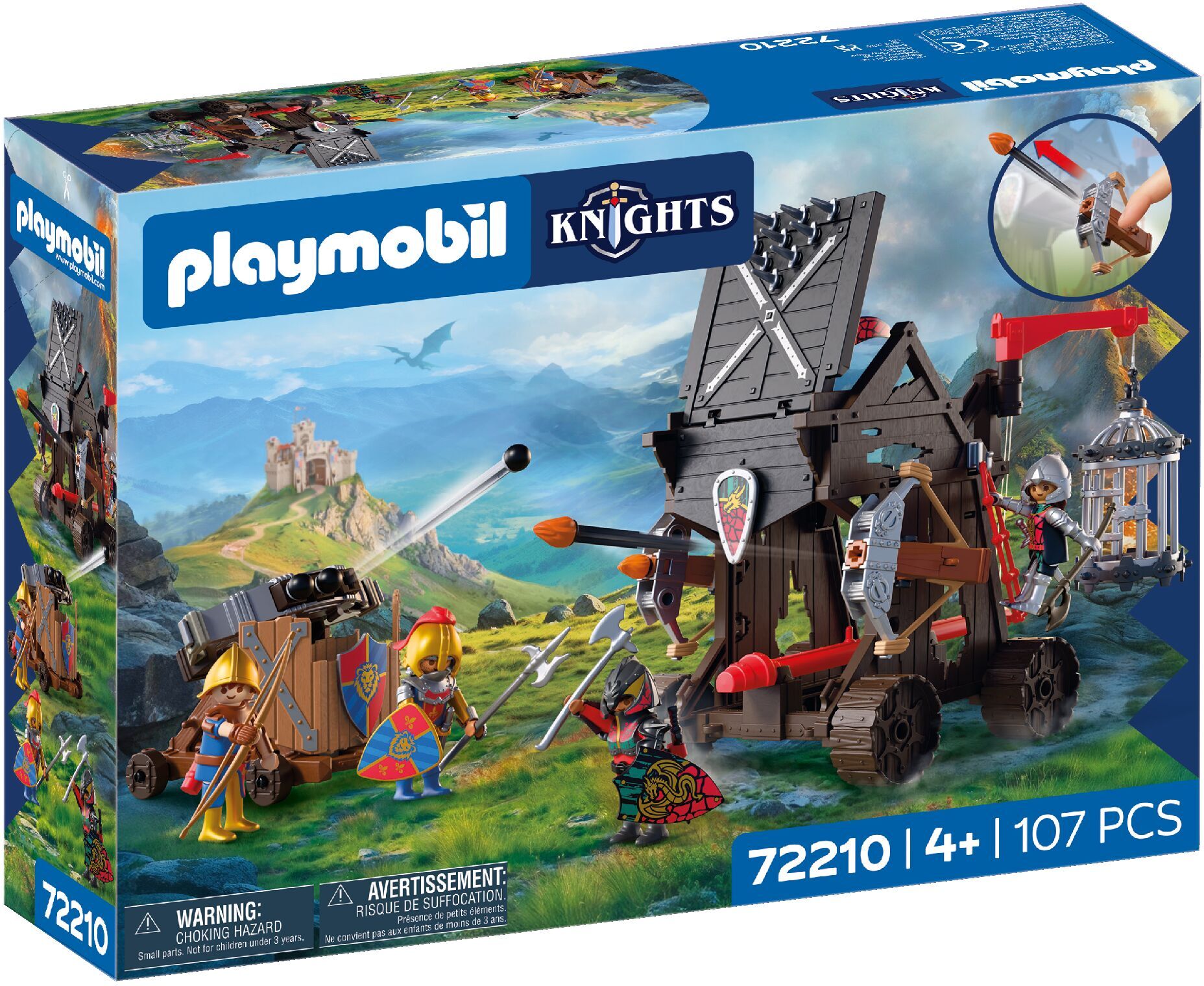 Konstruktions-Spielset PLAYMOBIL "Angriffsturm Drachenritter (72210), Knights", bunt, Spielbausteine, Kinder, Kunststoff, Konstruktions-Spielset, Made in Europe