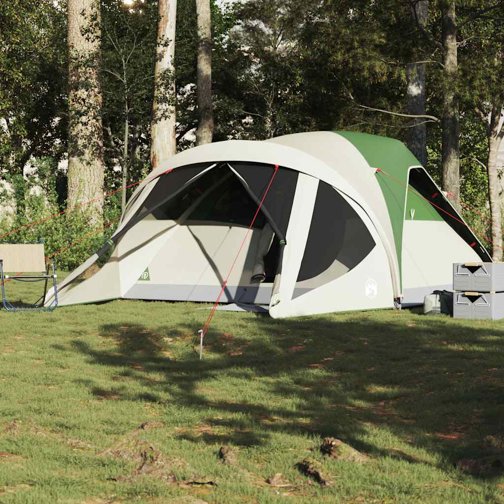 vidaXL Tente familiale tunnel 6 personnes vert imperméable