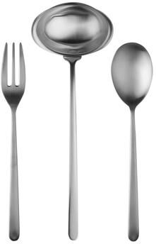 Mepra 3-piece Stainless Steel Linea Ice Serving Set (Fork, Spoon, and Ladle)
