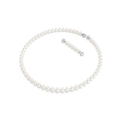 Collier SWAROVSKI "Schmuck Geschenk Matrix Halskette", metallfarben, kristallweiß, weiß, Halsketten, Damen, Metall Perlen, Metall, Perlen, Collier, mit Swarovski Kristall - mit Swarovski Perle