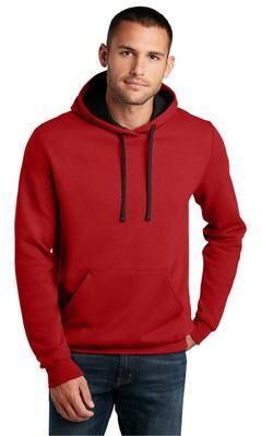 District DT810 The Concert Fleece Hoodie in New Red size 2XL   Cotton/Polyester Blend