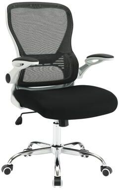 Office Star Products OSP Black Mesh Managers Chair with Lumbar Support and Flip Arms