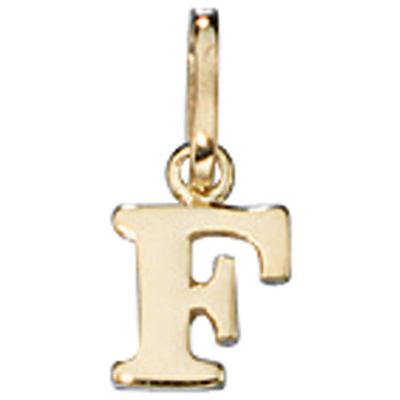 Buchstabenanhänger JOBO "Anhänger Buchstabe", gold (gelbgold 333), Schmuckanhänger, Damen, F, Gelbgold 333, 333 Gold