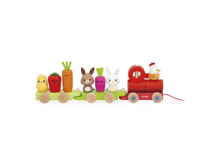 Gamme Ferme - Train à Promener Avec 2 Wagons et 1 Locomotive - 19 Pièc