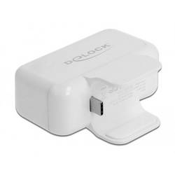 Delock 64079 USB Ladegerät USB-C® Buchse (Power Delivery), USB-A USB PD Weiß Steckdose USB Power Delivery (USB-PD), Überstromschutz