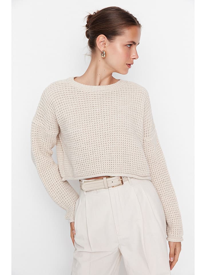 trendyol Pullover in Creme - L