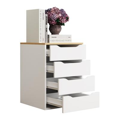 Nachttisch VCM "Holz Nachtschrank Nachttisch Schublade Malira L", braun (weiß, honig, eiche), B:46cm T:42cm, Tische, Nachttisch