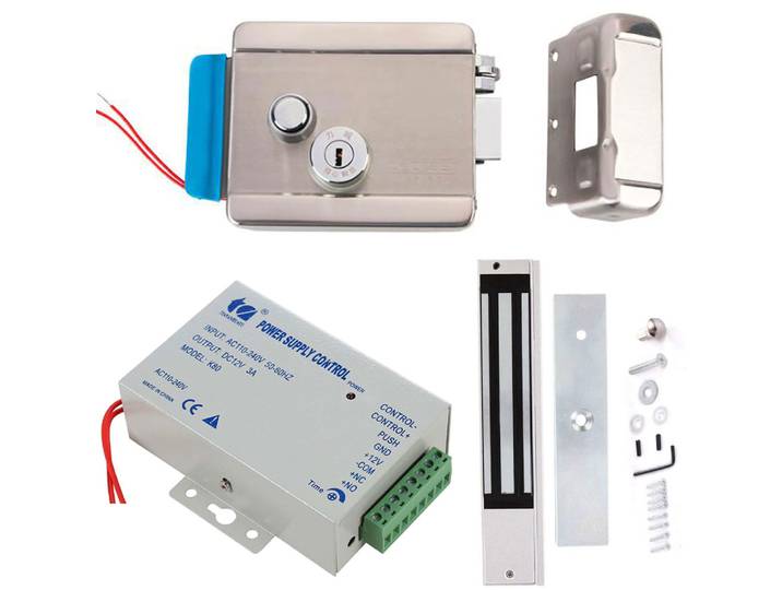 Serrure de porte électronique électrique DC 12V pour sonnette, interphone, contrôle d'accès, système de sécurité, serrure magnétique électrique pour porte simple