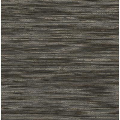 RoomMates Black Dimensional Grasscloth, Peel and Stick Wallpaper