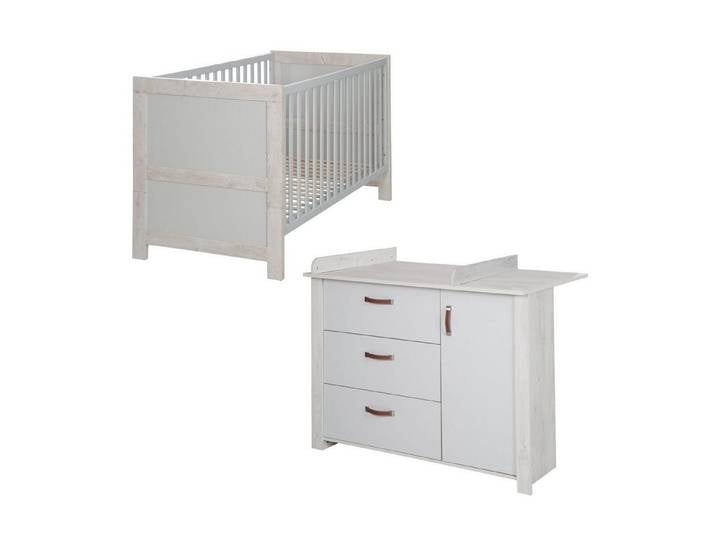 roba® Babyzimmer-Komplettset Mila, Gitterbett & Wickelkommode