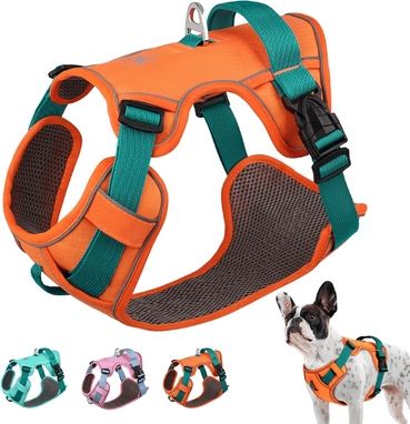 Uplift Curations Breathable Reflective Dog Harness Vest Adjustable Nylon Pet Training Harness For Small, Medium & Large Dogs orange m