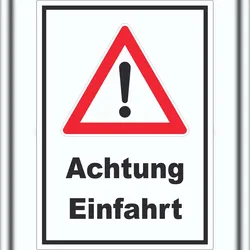 HB-Druck Achtung Einfahrt Symbol Aufkleber A4 (210x297mm)
