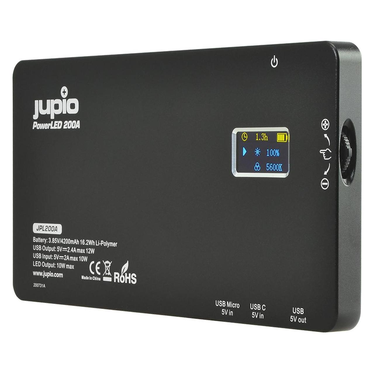 Jupio Powerled 200 Built-In PowerBank Alu (4200 mAh, 12 W, 16.20 Wh) (JPL200A)