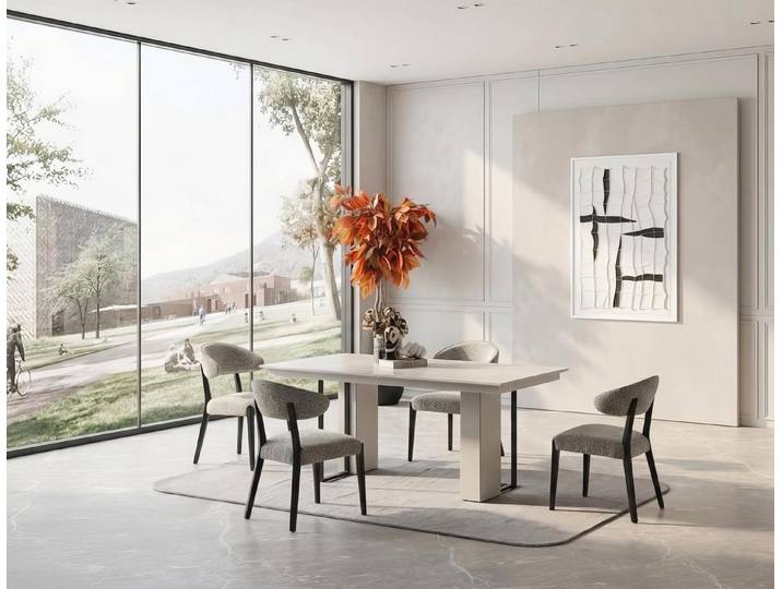 JVmoebel Essgruppe Esszimmer Set Esstisch Stuhl Modern Weiss Edel Design Luxus Gruppe, (5-tlg), Made in Europa