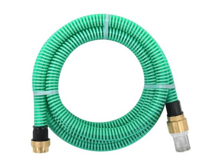 HKPWRBFG Saugschlauch 20 m 1 Zoll mit Messing-Anschlüssen & Fußventil PVC Schlauch für Gartenpumpen, Inklusive Sieb, Robuste Wasserleitung