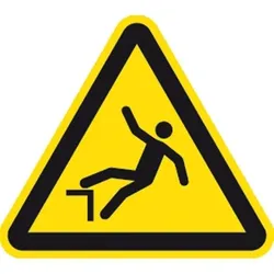 Aufkleber Warnung vor Absturzgefahr ISO 7010, Folie, 100 mm SL