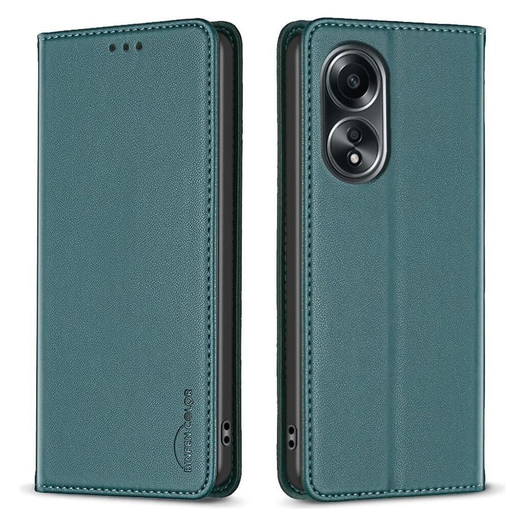 Binfen Color OPPO A58 4G - BINFEN Flip Case Hülle grün (Oppo A58 4G) (660156016A)