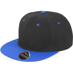Result Unisex 6-Panel Kontrast Flat Peak Kappe Flache Cap RC082X black/azure one size